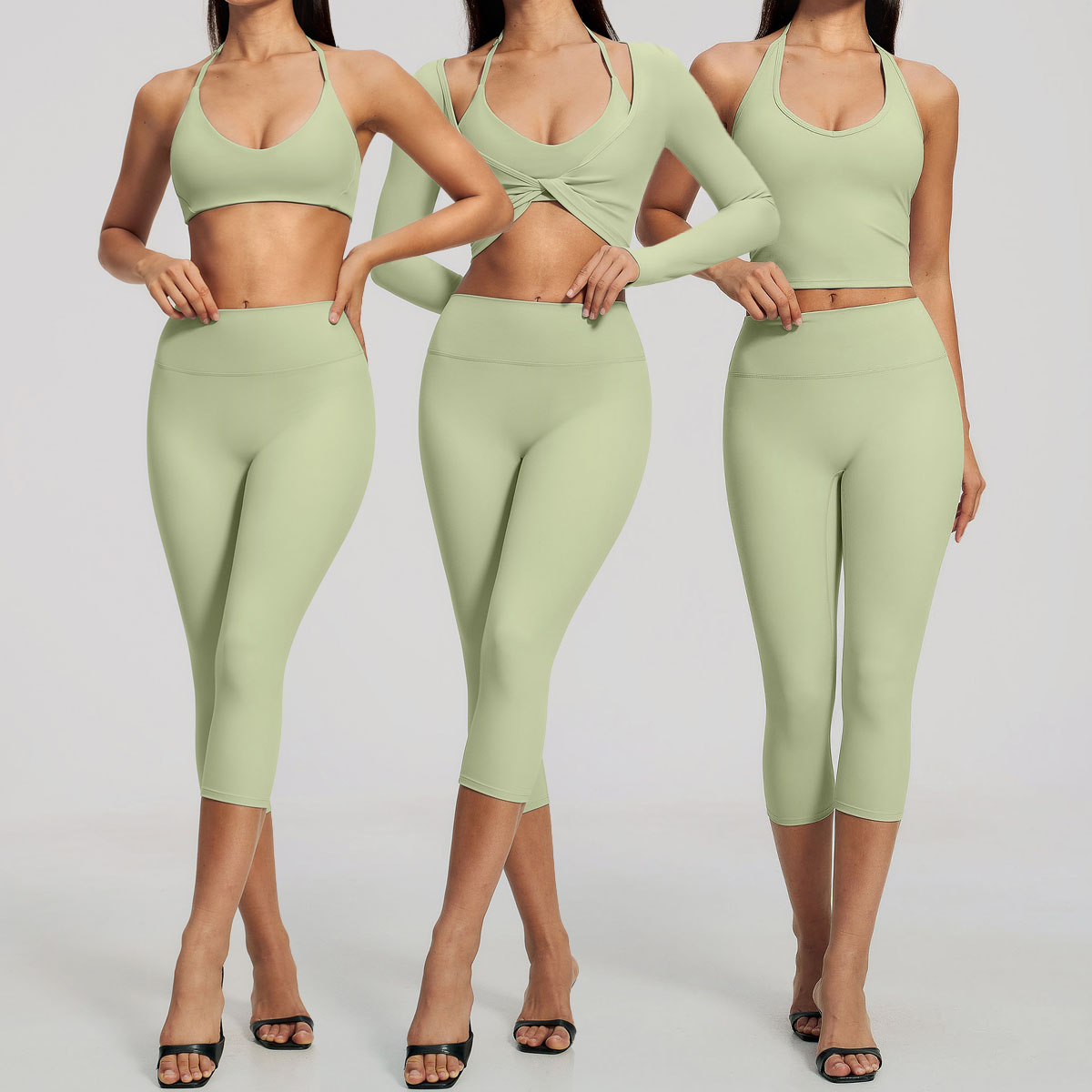 Compression Long Pant - 2/3PCS Yoga Set Women Tracksuits Gym