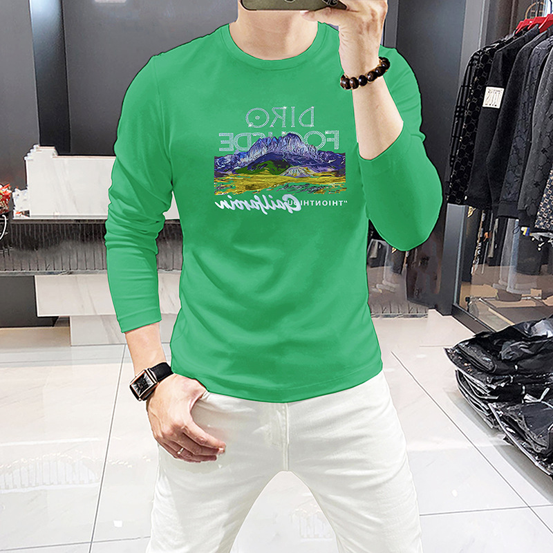 Men Long Sleeve T-Shirt Mounta - đánh giá và giá Undershirt Crew Neck