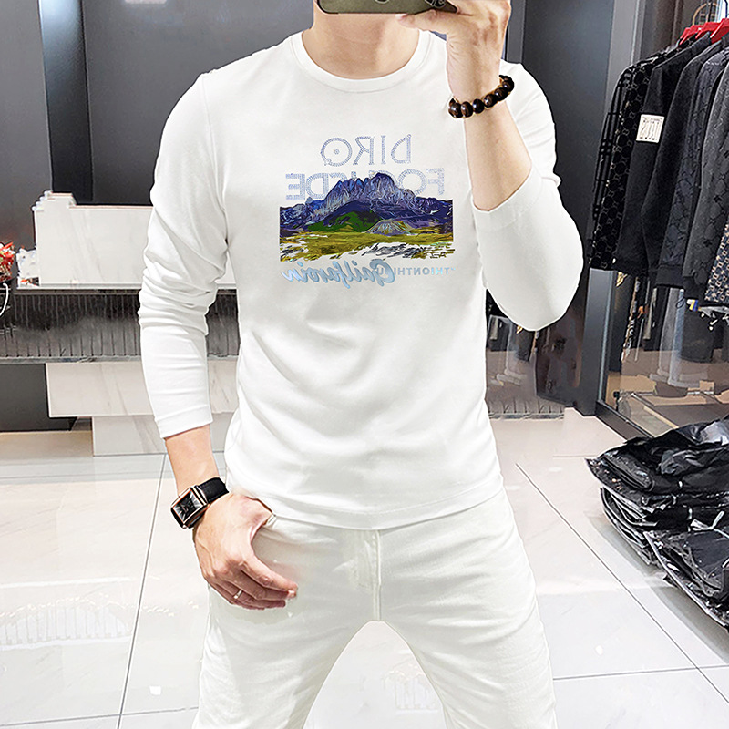Men Long Sleeve T-Shirt Mounta - đánh giá và giá Undershirt Crew Neck