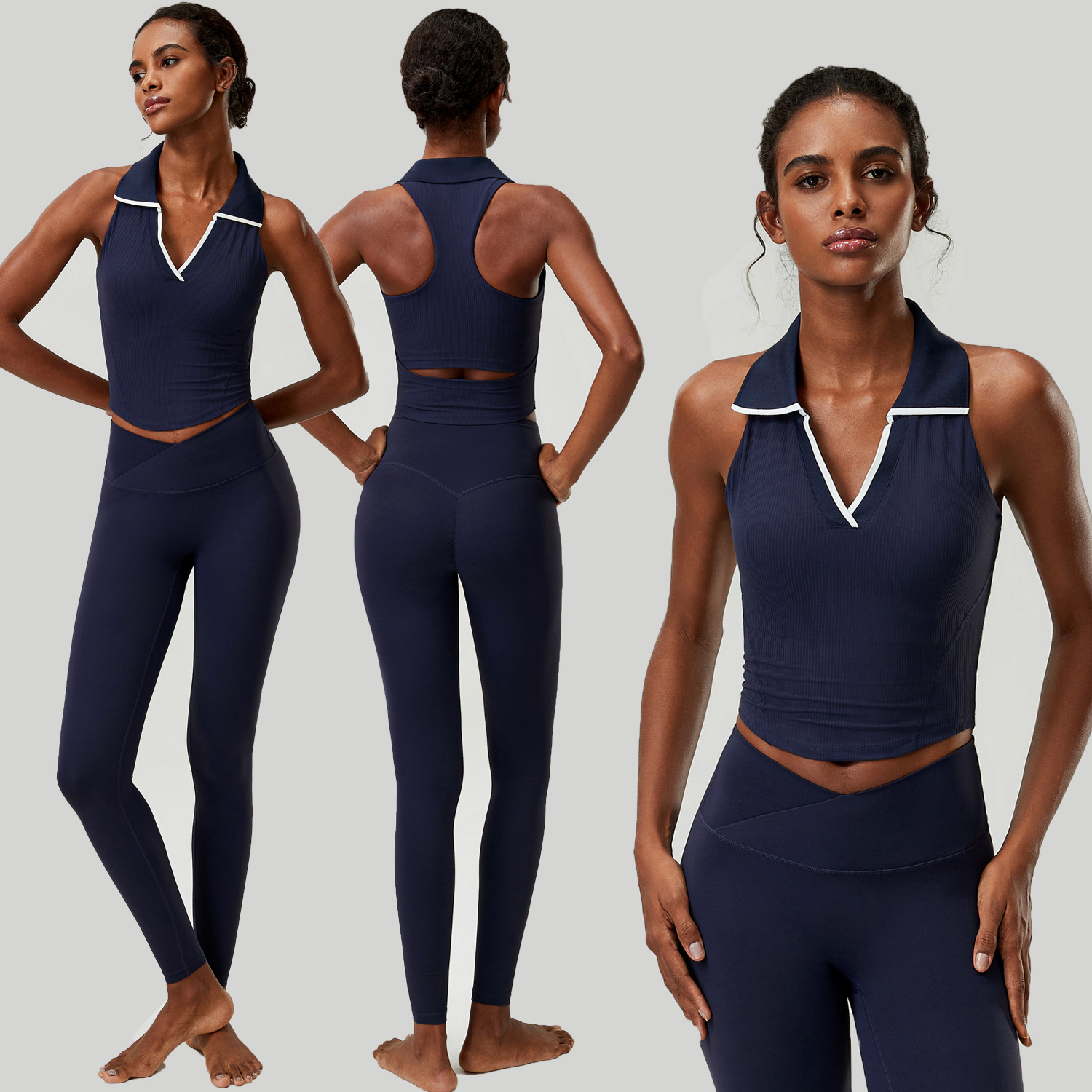 Women 2 PCS Yoga Set Ribbed Po - đánh giá và giá Tank Top Ribbed