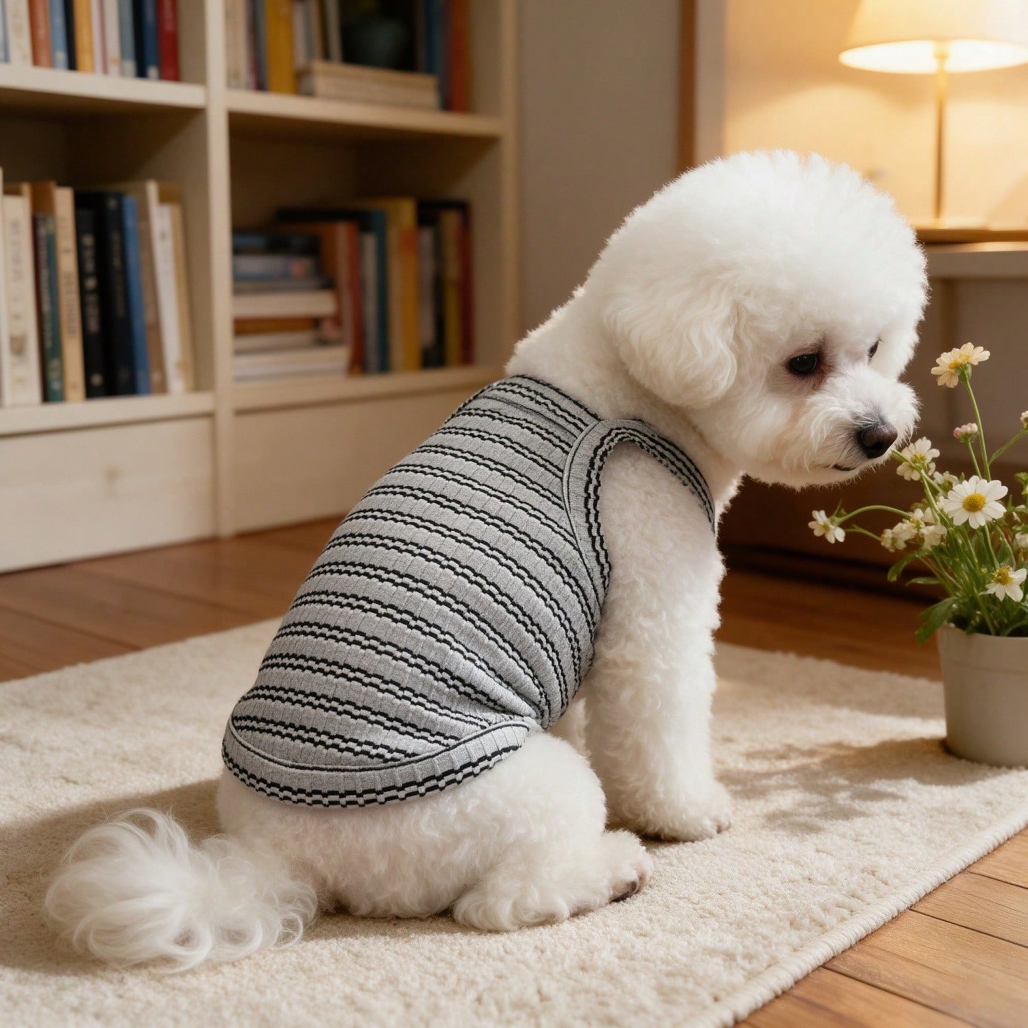 1PC Striped Ribbed Dog Tank To - đánh giá và giá Tank Top Ribbed
