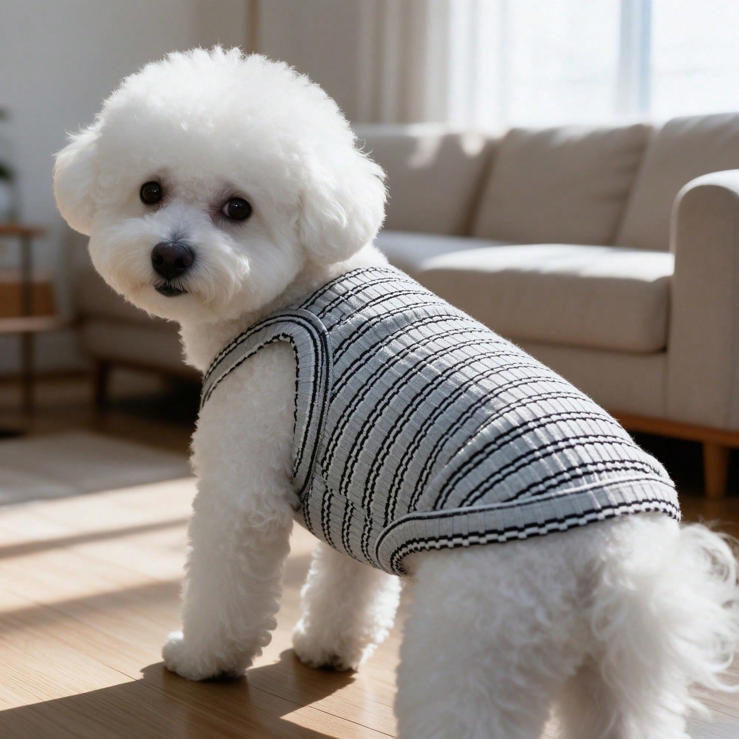 1PC Striped Ribbed Dog Tank To - đánh giá và giá Tank Top Ribbed